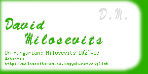 david milosevits business card